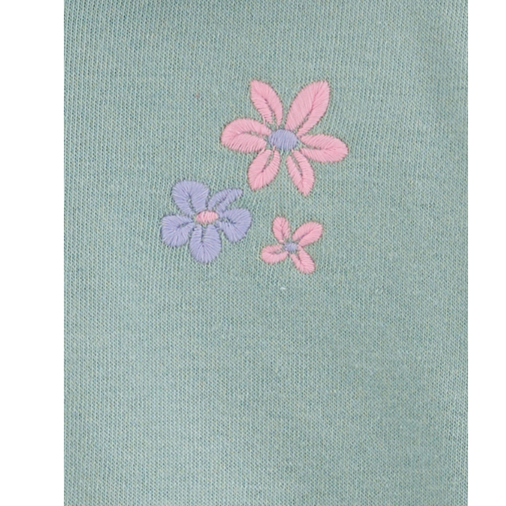 Abrigo zon zipper detalle cintura y florcitas