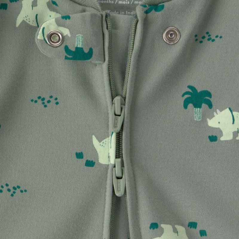 Pijama entera de algodón con cierre de dos vías y diseño de dinosaurios para bebé