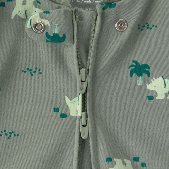 Pijama entera de algodón con cierre de dos vías y diseño de dinosaurios para bebé