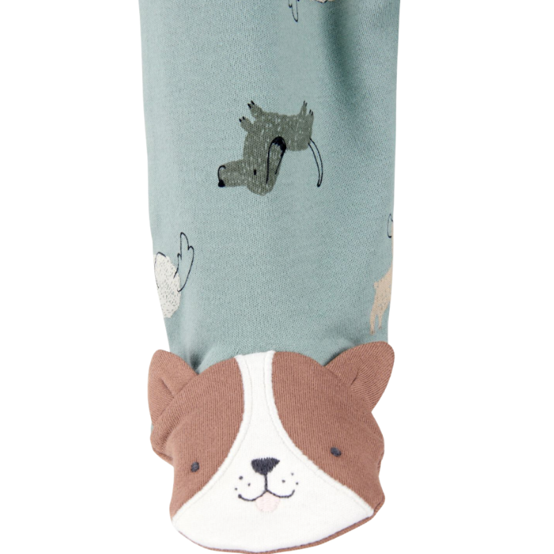 Pijama Sleep & Play de algodón para bebé niño con estampado de perrito y zipper doble vía