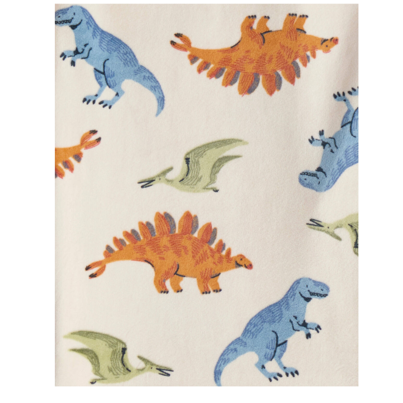 Pijama de 2 piezas con motivo de dinosaurio franela suave y delgada