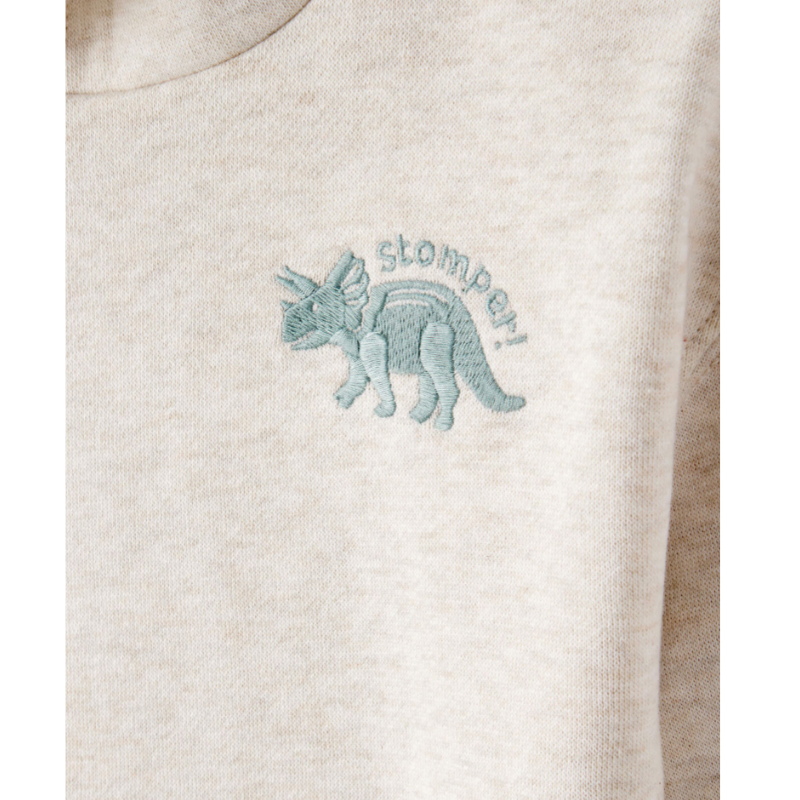 Conjunto de 2 piezas estilo buzo con gorro detalle dino