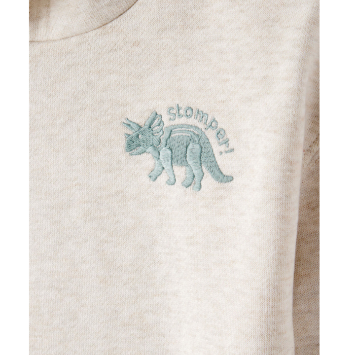 Conjunto de 2 piezas estilo buzo con gorro detalle dino