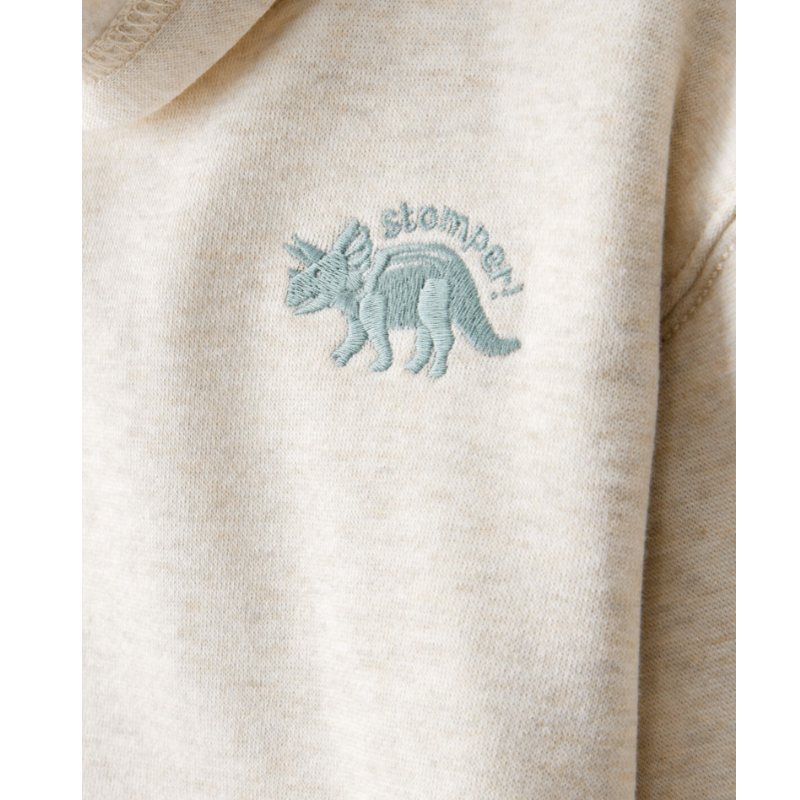 Conjunto pantalón y abrigo con gorro con motivo de dinosaurio