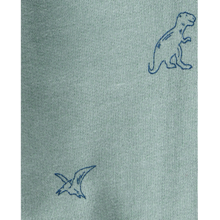 Conjunto pantalón y abrigo con gorro con motivo de dinosaurio