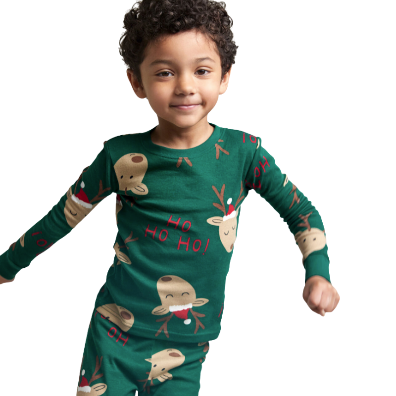 Pijama de 2 piezas navideña  piezas con motivo de reno 6-12 años