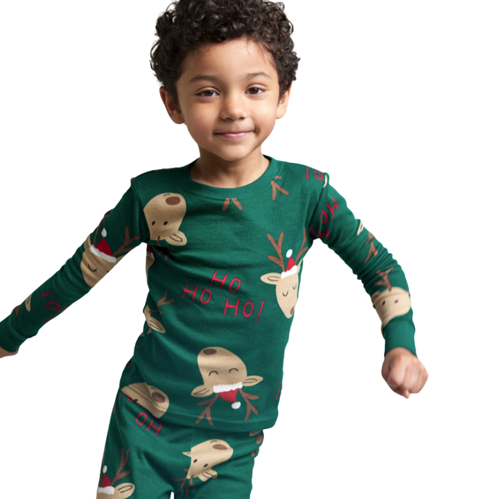 Pijama de 2 piezas navideña  piezas con motivo de reno 6-12 años