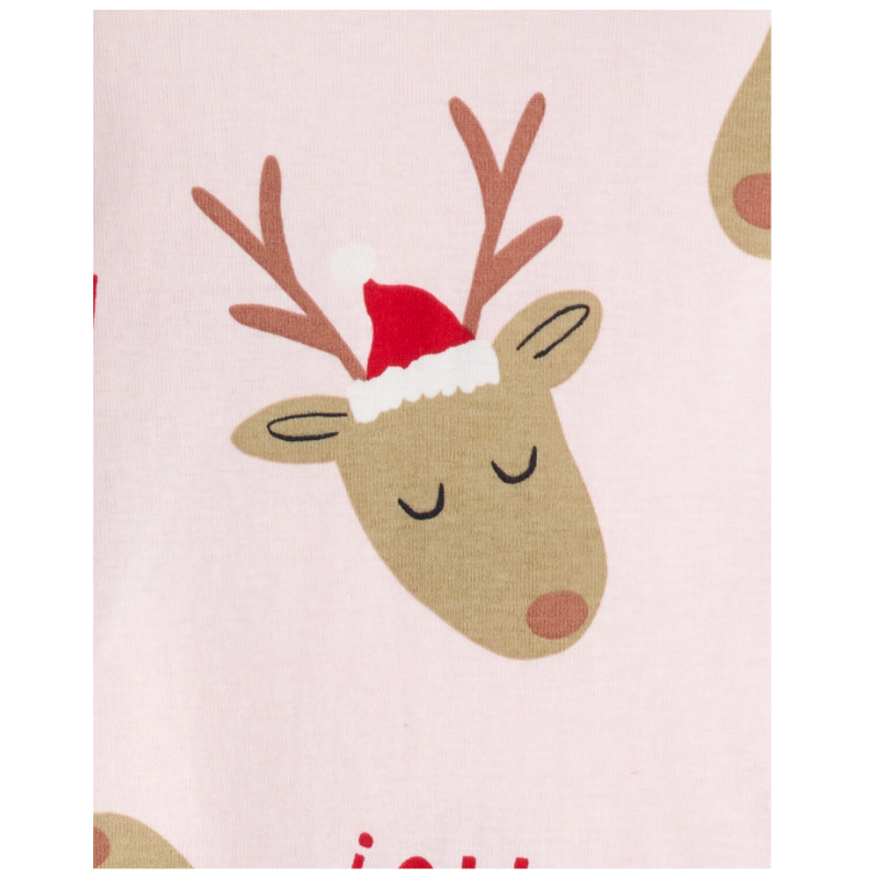 Pijama de 2 piezas con motivo de reno navideño 2-5 años