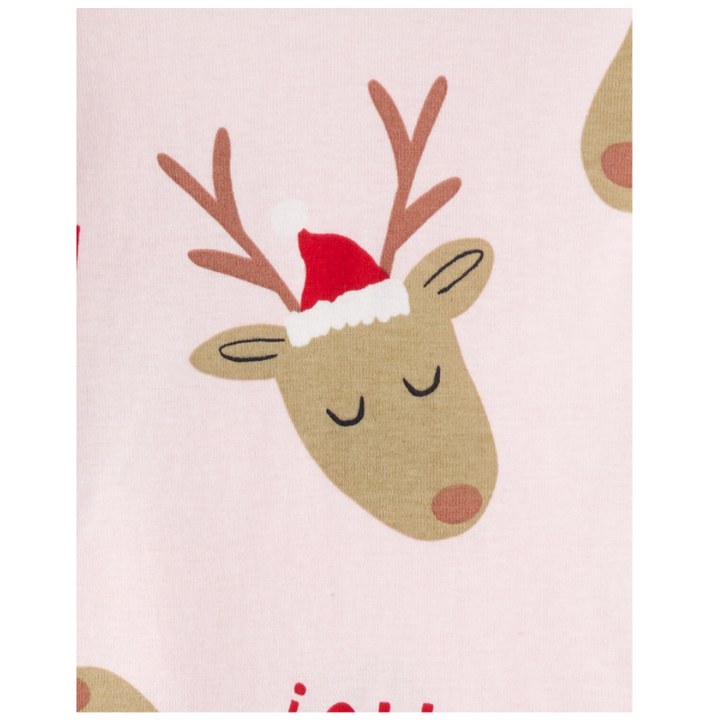 Pijama de 2 piezas con motivo de reno navideño 2-5 años
