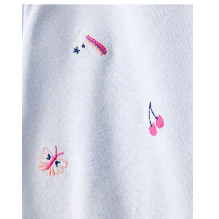 Conjunto de pantalón con mameluco manga larga motivo stickers