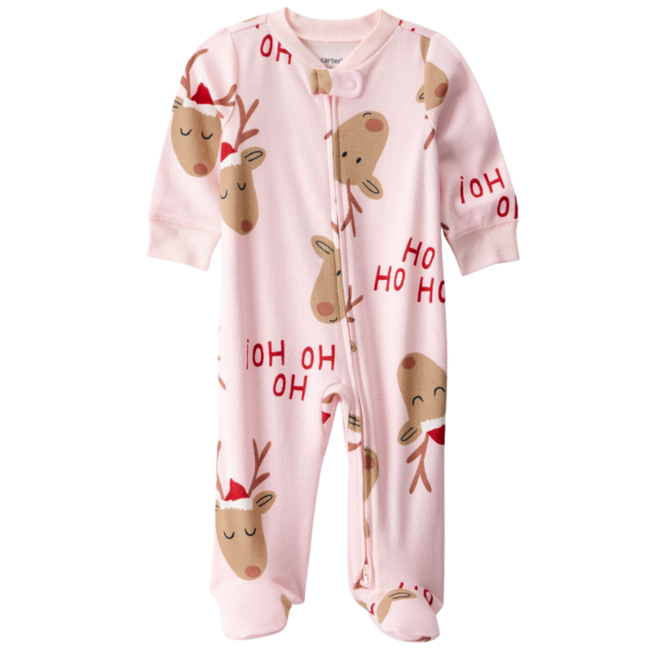 Pijama con motivo de reno RN- 9 meses