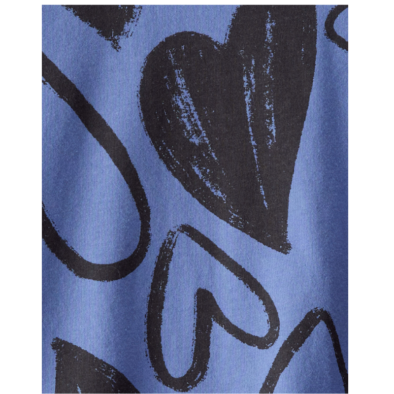 Blusa manga larga con detalle de corazones