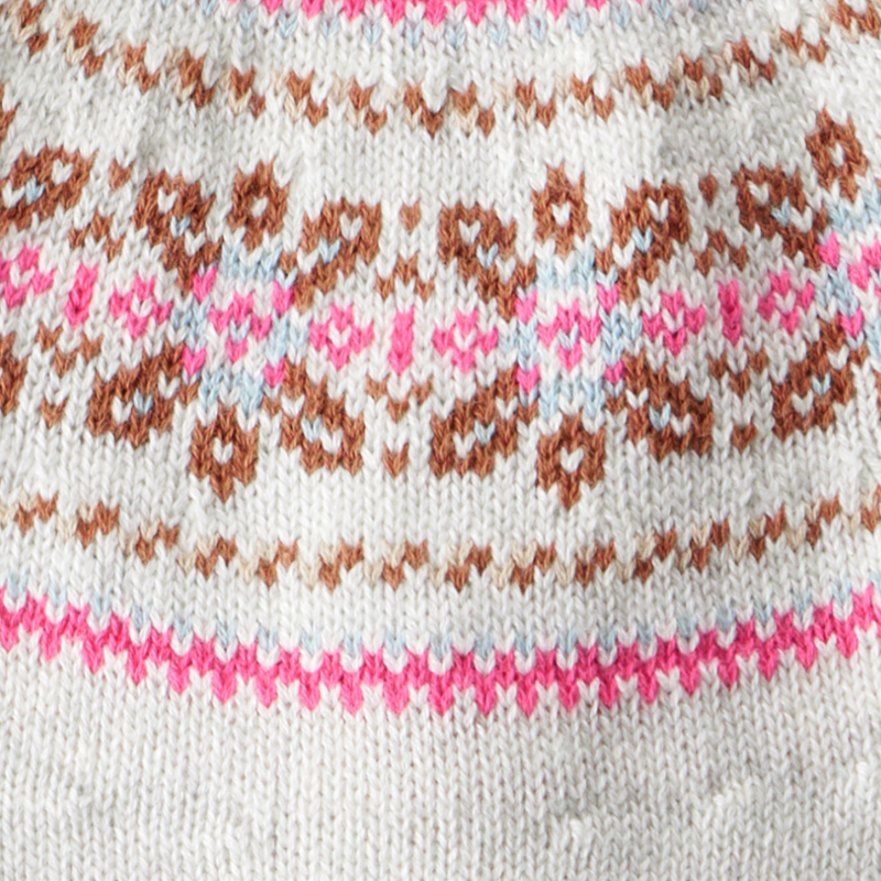 Conjunto bebé niña tejido rosado y crema 💗