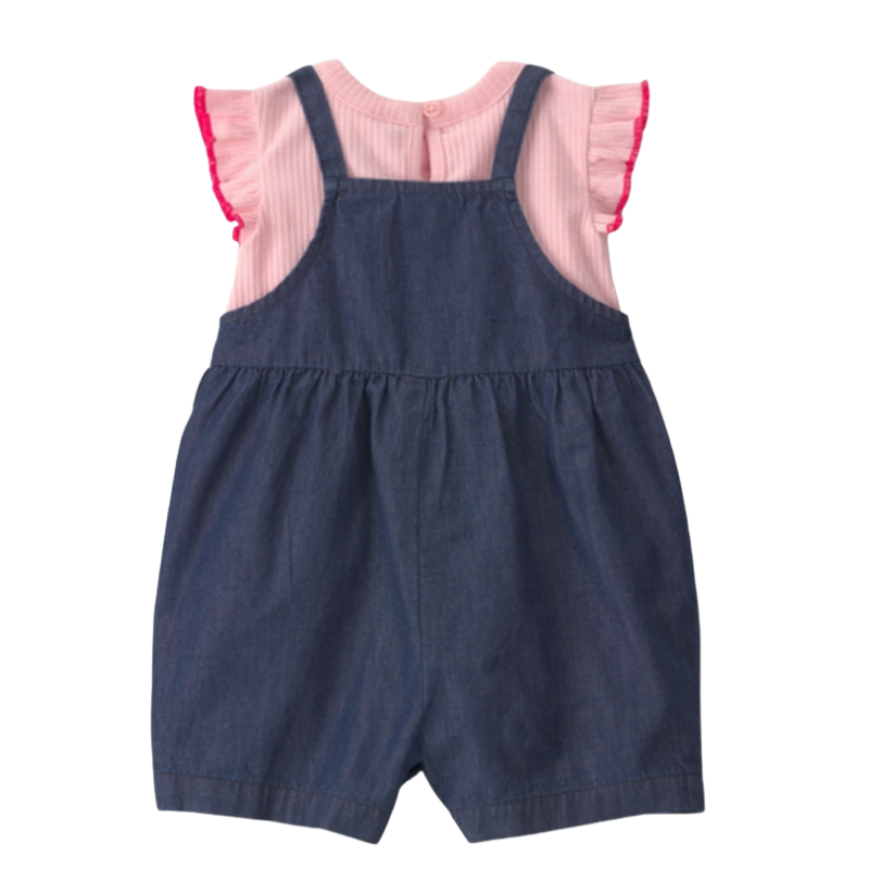 Enterizo con blusa rosada para bebé niña