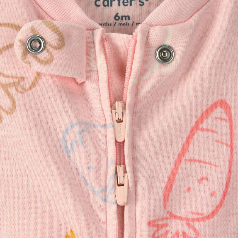 Pijama enteriza bebé con conejitos y pollitos 🐰🐥💗