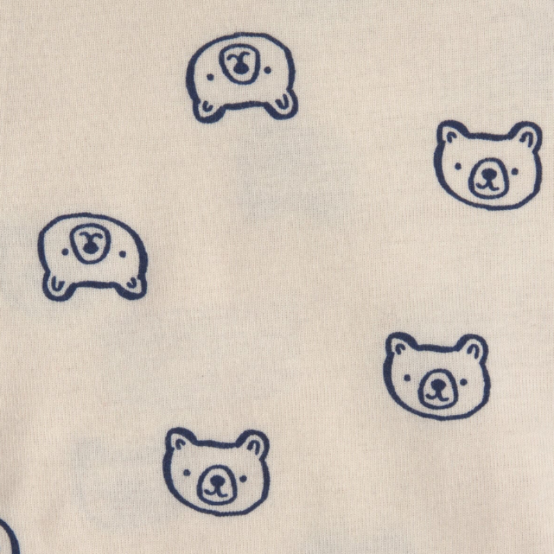 Conjunto 3 piezas con abrigo tipo peluche de osito, mameluco y pantalón para bebito
