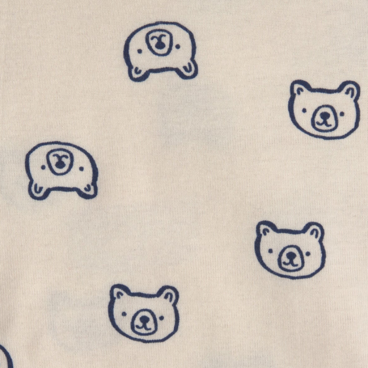 Conjunto 3 piezas con abrigo tipo peluche de osito, mameluco y pantalón para bebito