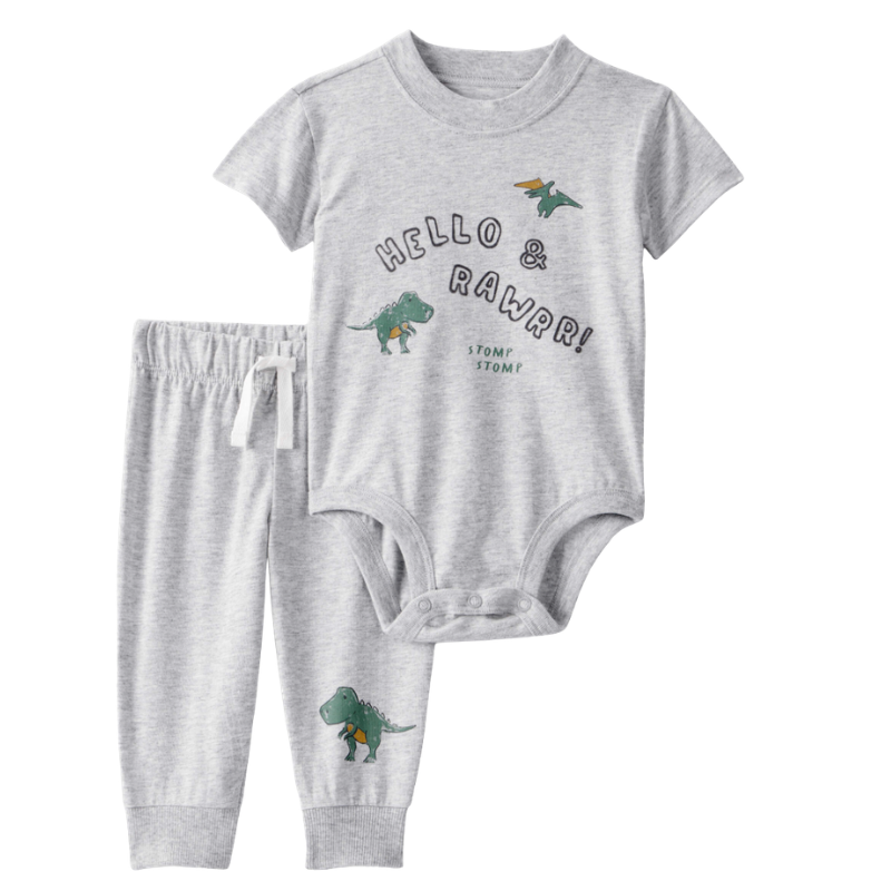 Conjunto de 2 piezas con mameluco y pantalón para bebé