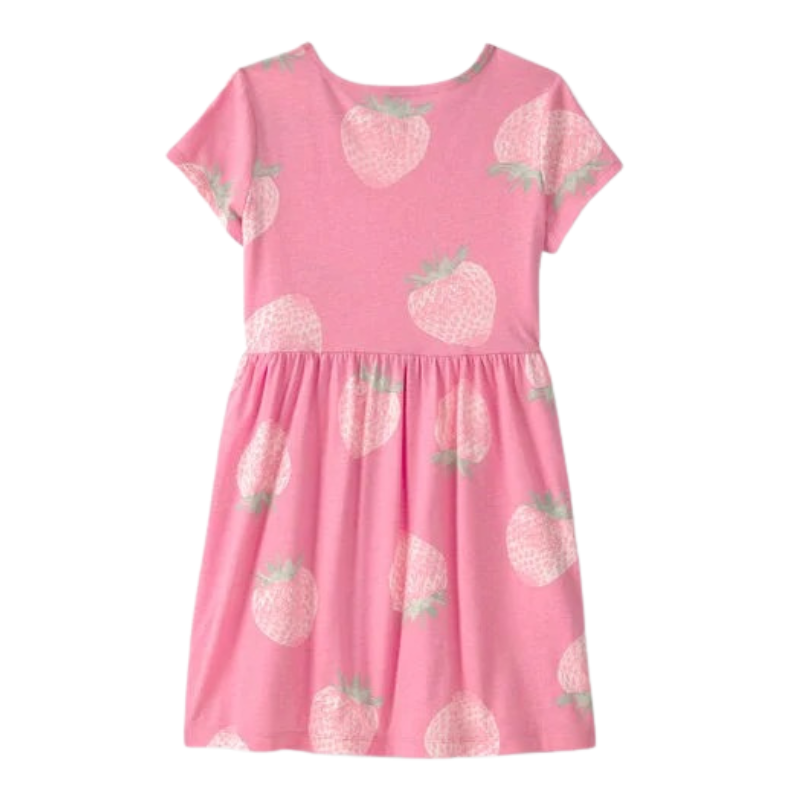 Vestido manga corta estampado fresas