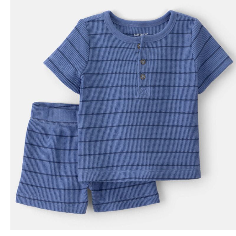 Set de 3 piezas con camiseta, mameluco y short de tiburones para bebito