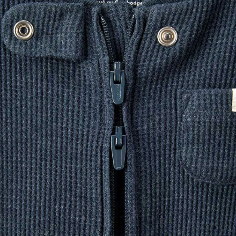 Pijama entera acanalada con cierre de dos vías para bebé