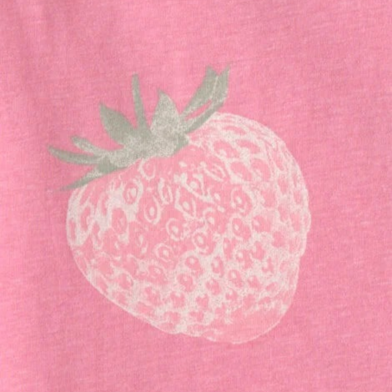 Vestido manga corta estampado fresas