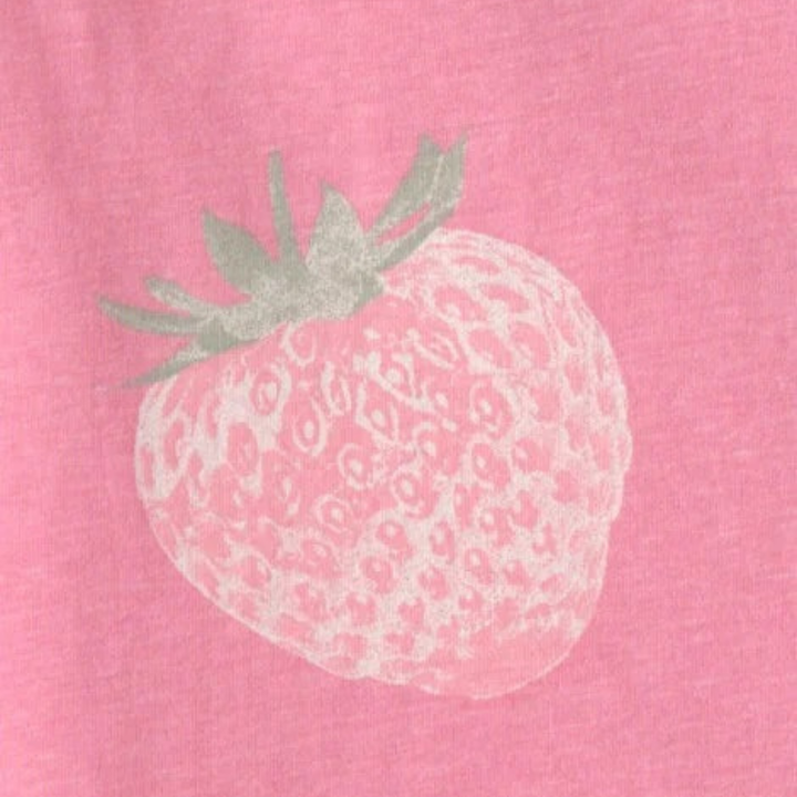 Vestido manga corta estampado fresas