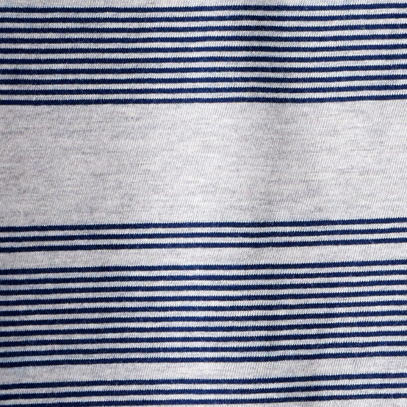 Camiseta de manga larga para niño con rayas gris y azul