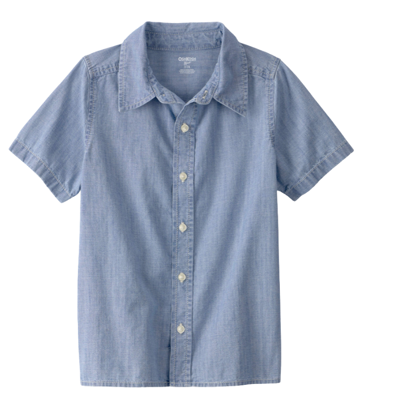 Camisa de manga corta de chambray para niño