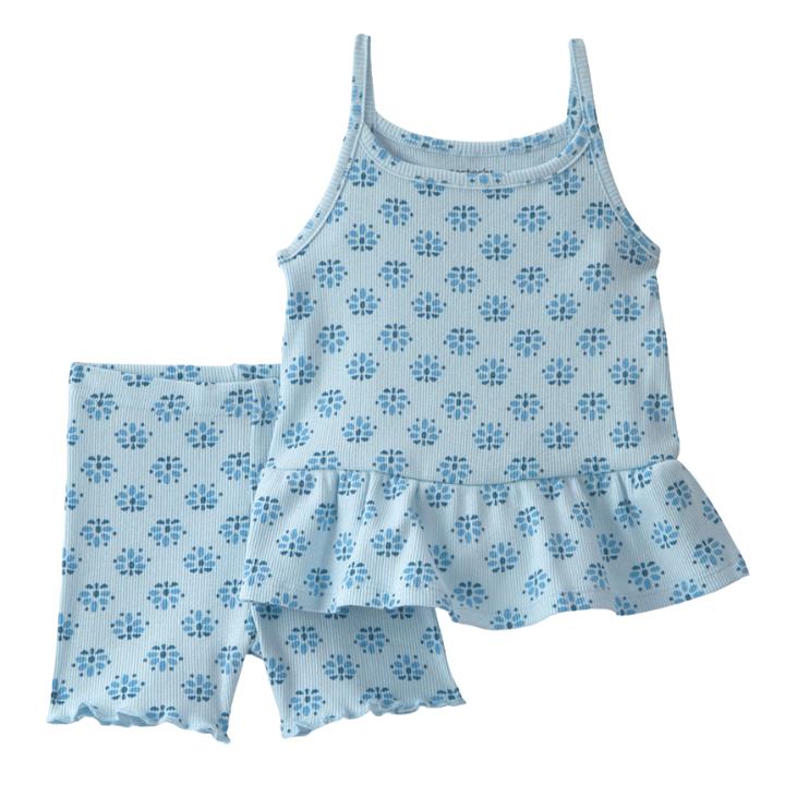 Conjunto 2 piezas floral con blusa y short para Niña