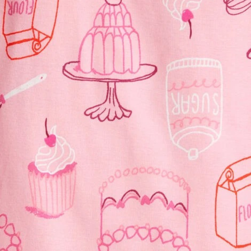 Pijama de 4 piezas de algodón para niña