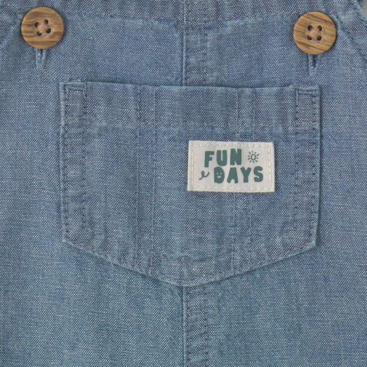 Conjunto de 2 piezas con overol de chambray para bebito