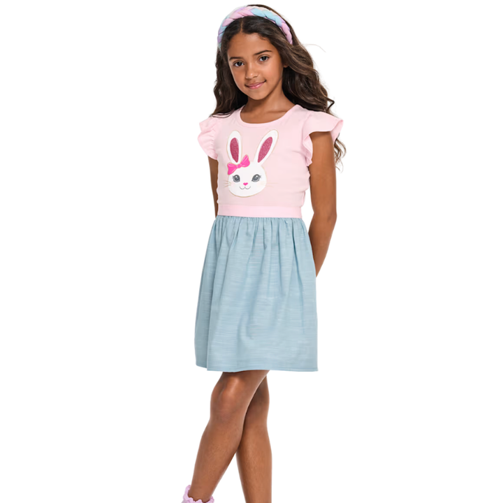 Vestido con conejita para niña