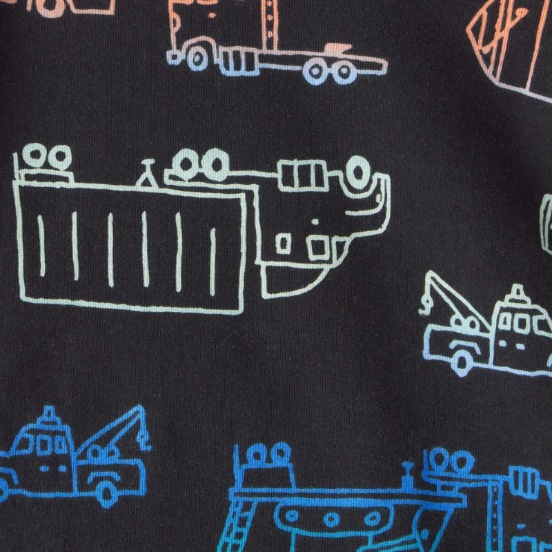 Set de 4 piezas de pijama con camiones para bebito