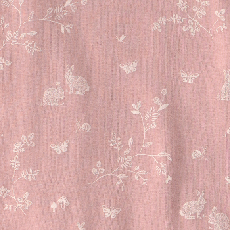 Pijama de 2 piezas de algodón orgánico con estampado de conejitos para niña