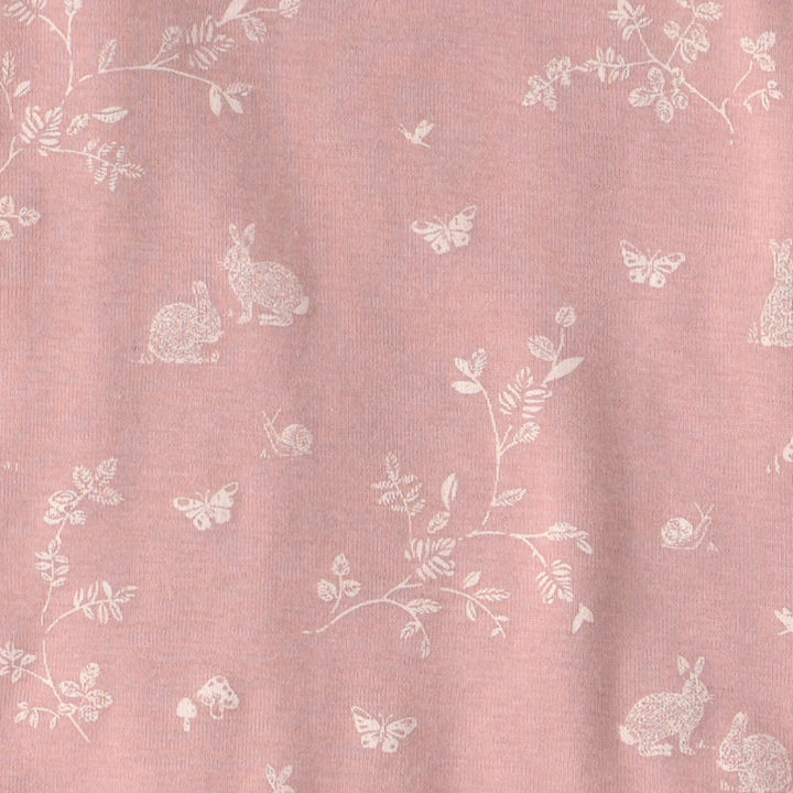 Pijama de 2 piezas de algodón orgánico con estampado de conejitos para niña