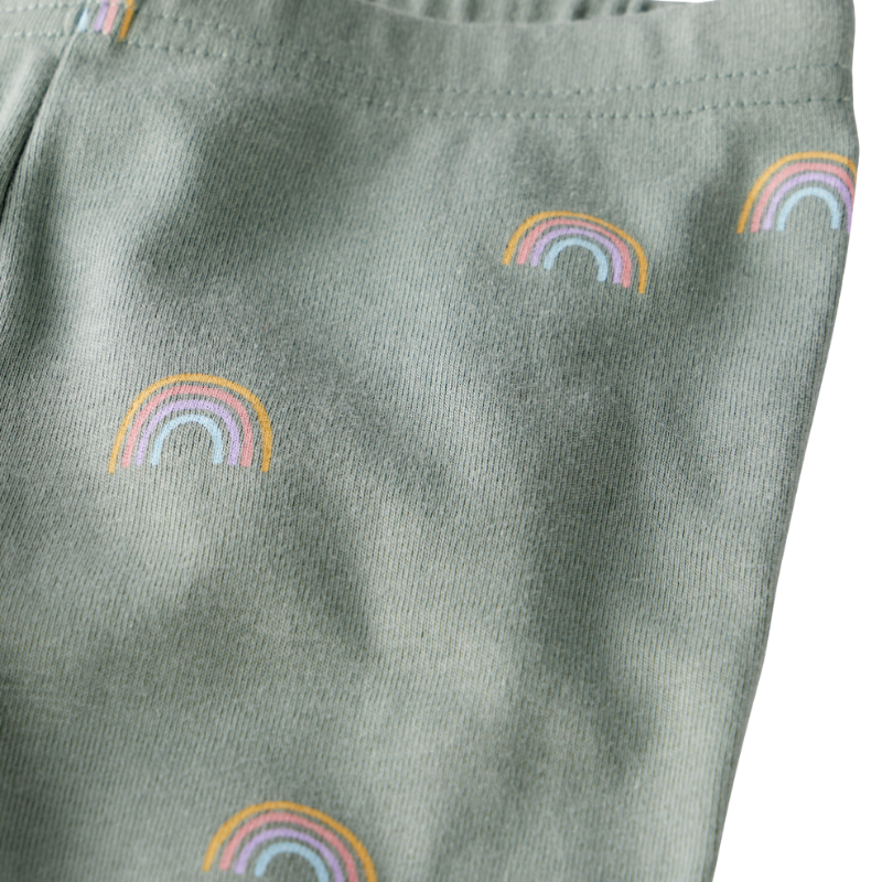 Pijama de 2 piezas de algodón orgánico con estampado de arcoíris para niño