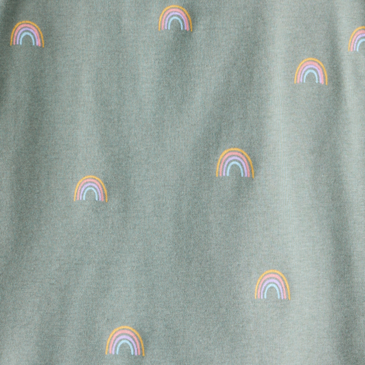Pijama de 2 piezas de algodón orgánico con estampado de arcoíris para niño