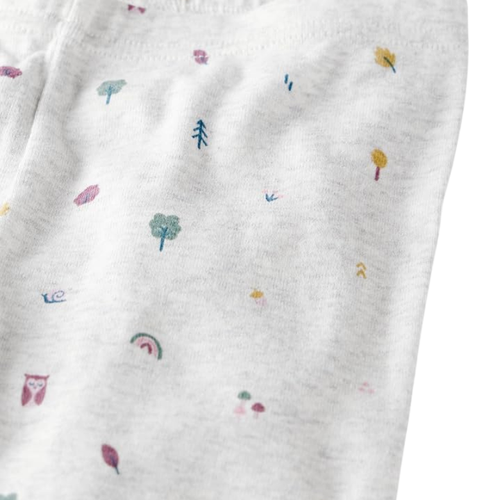 Pijama de 2 piezas de algodón orgánico con estampado de bosque para niña