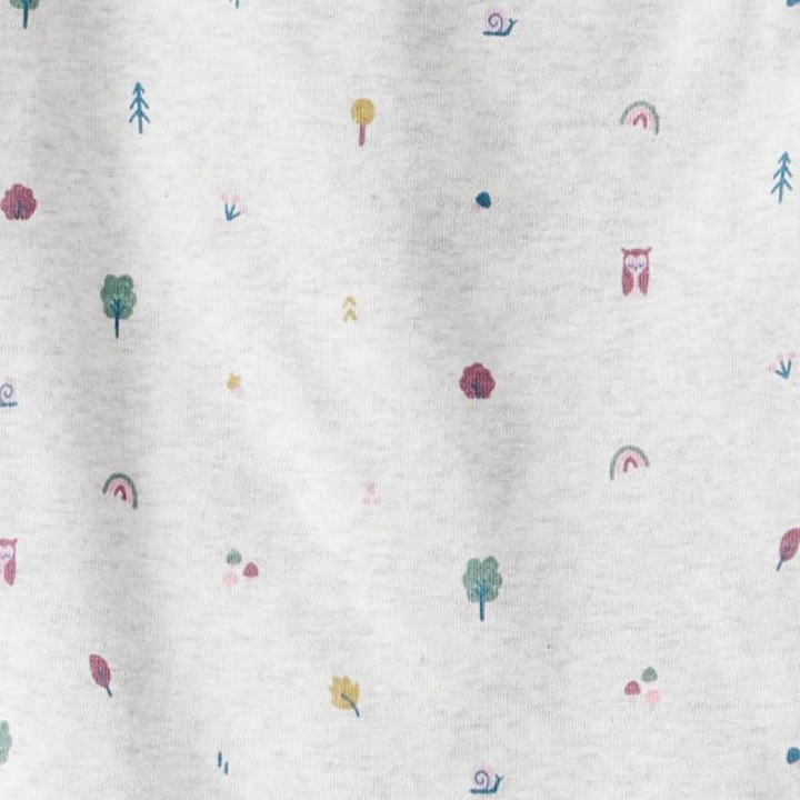 Pijama de 2 piezas de algodón orgánico con estampado de bosque para niña