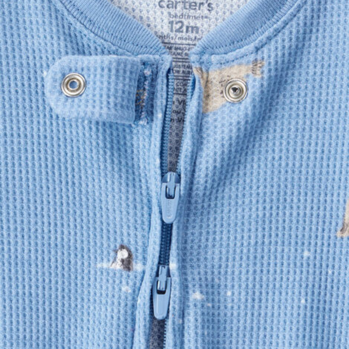 Pijama Sleep & Play acanalado con cierre doble vía para bebito