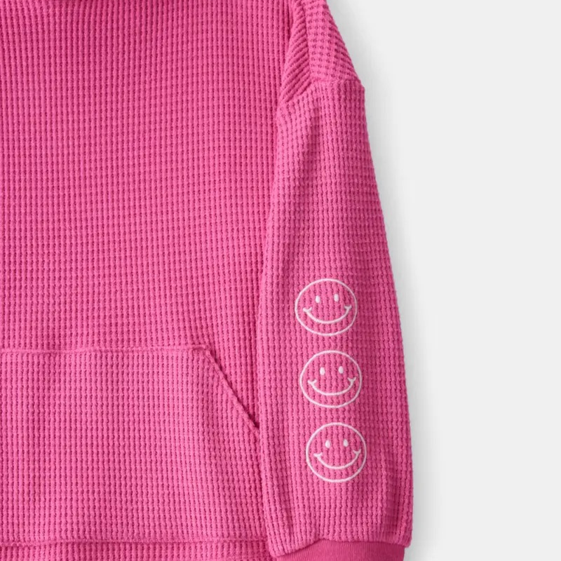 Chaqueta de algodón con caritas bordadas para niña