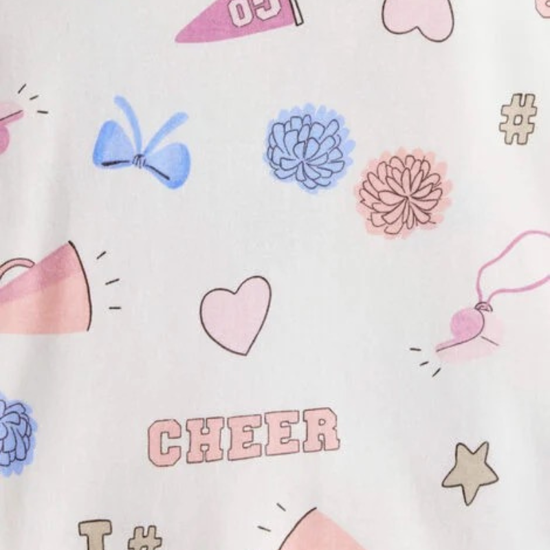 Pijama de 4 piezas de algodón para niña