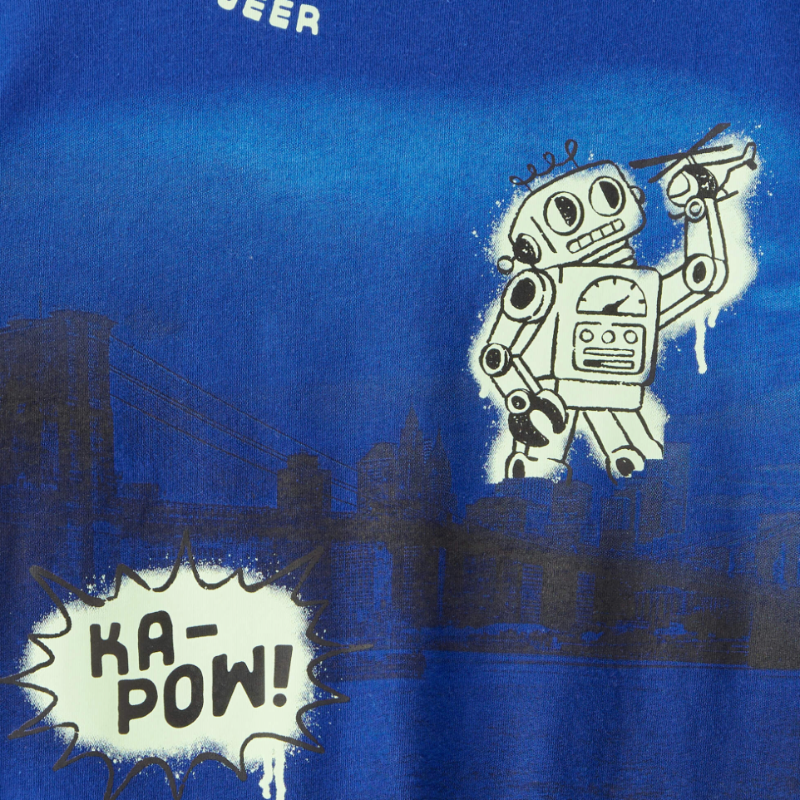 Camiseta niño robot azul  🤖