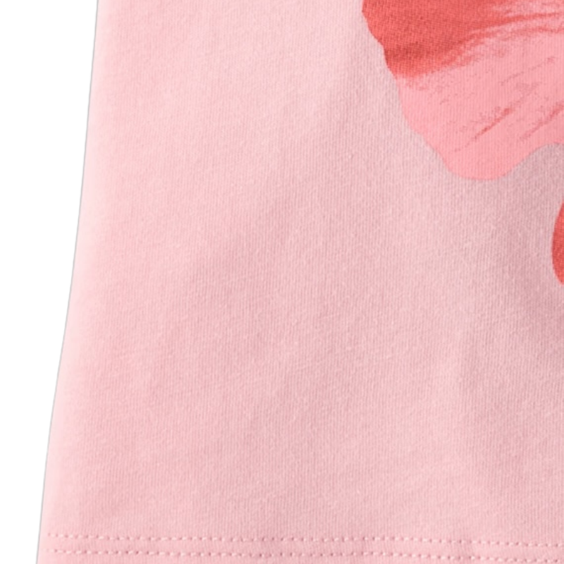Blusa rosada con flor tropical