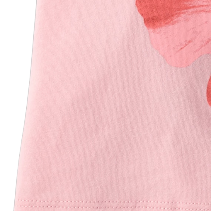 Blusa rosada con flor tropical