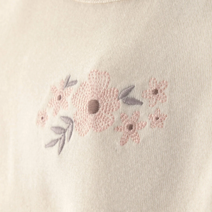 Conjunto 3 piezas floral con blusa y mameluco para bebita