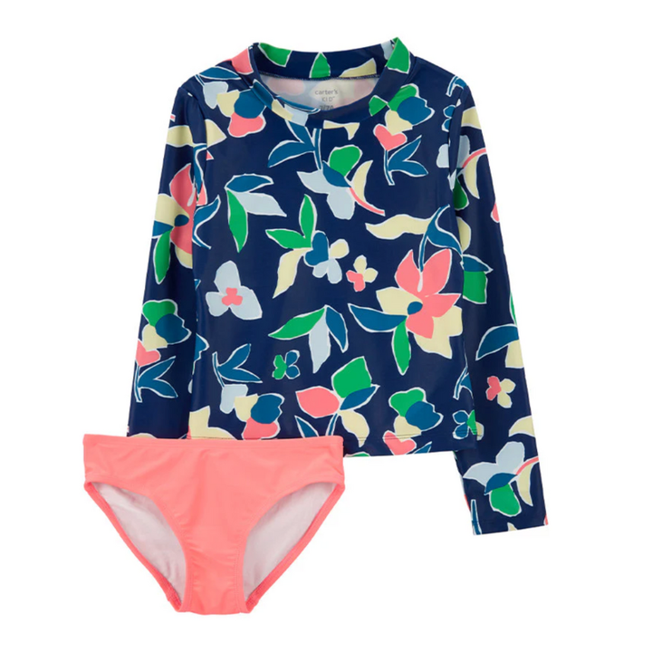 Traje de baño 2 piezas floral UPF 50+