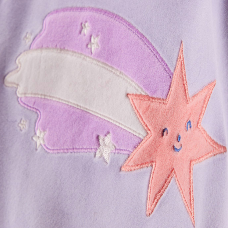 Pijama niña afelpada estrellas lavanda 💜✨