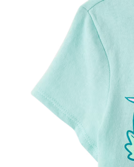 Blusa celeste con dinosaurios para niña